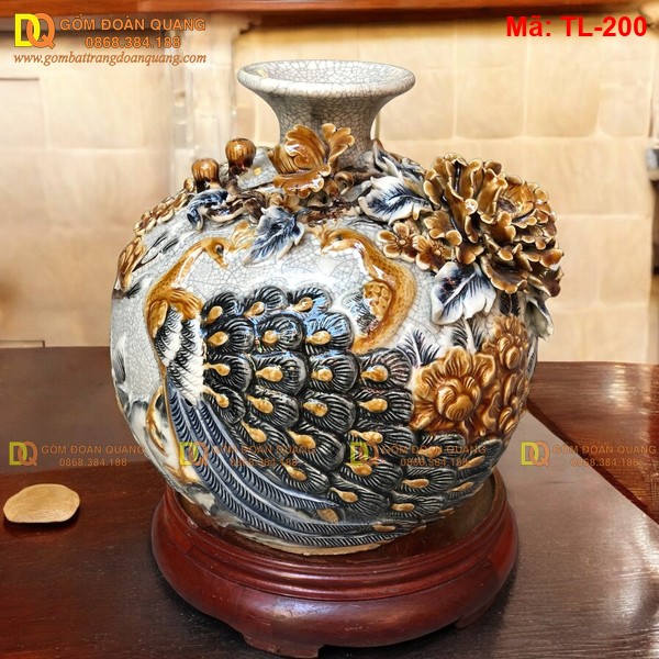 Bình hút tài lộc cao cấp tại xưởng gốm Bát Tràng Đoàn Quang
