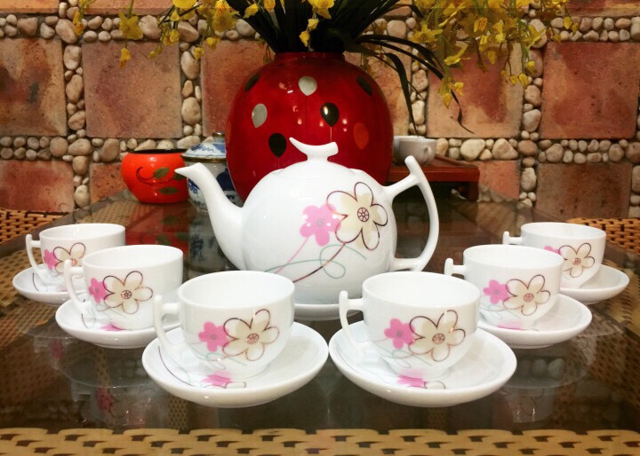 Bộ ấm chén quà tặng in logo mã BI 1115