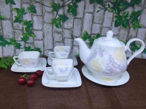 Bộ ấm chén quà tặng 3D mã hoa văn BI-1117