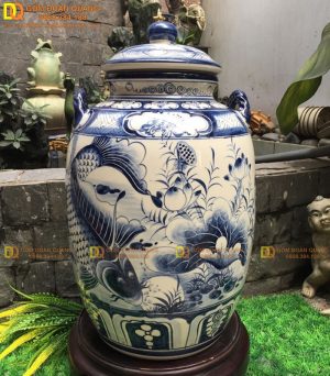 Bình ngâm rượu vẽ liên ngư 35L