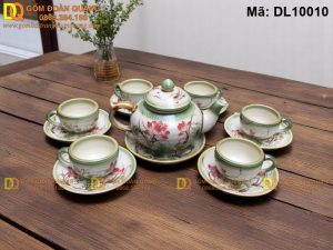 Bộ ấm chén nhỡ vẽ sen DL10010