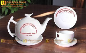 Bộ ấm chén quà tặng in logo kỷ niệm ngày nhà giáo Việt Nam
