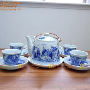 Bộ ấm trà giả vuốt vẽ tay