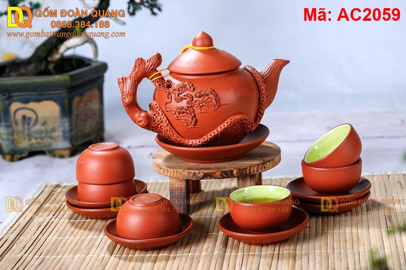 bộ ấm trà gốm bát tràng