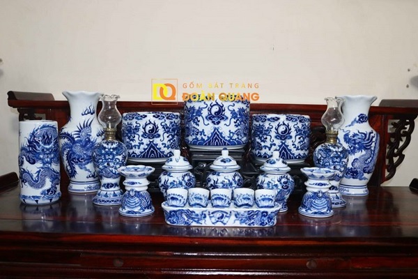 bộ đồ thờ gốm sứ bát tràng