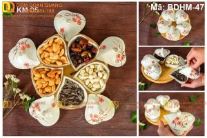 Bộ khay mứt bông hoa 5 cánh mã BDHM-47