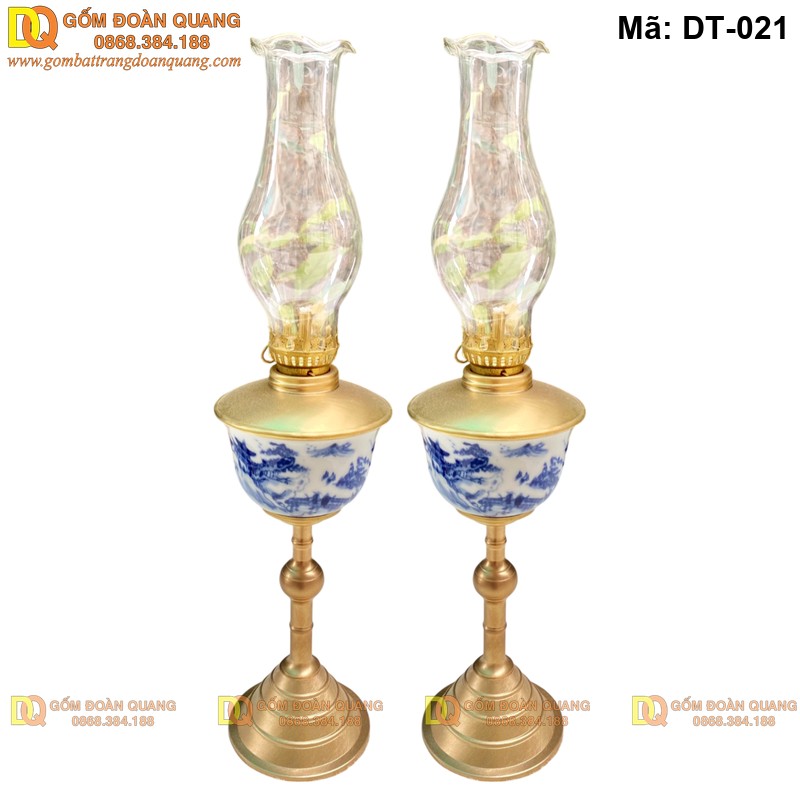 Các loại đèn thờ Bát Tràng - Mẫu đèn đốt dầu lưu ly mã DT-021 - Ảnh 4