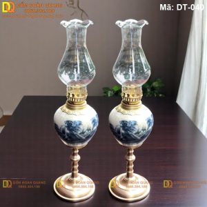 Cặp đèn chưng bàn thờ gốm họa tiết cổ điển mã DT-040 - Ảnh 2