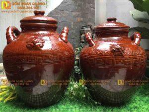 Chum sành ngâm rượu men nâu mật 50 lít