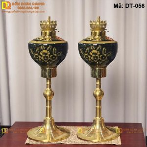 Đèn bàn thờ đẹp giả cổ gốm sứ Bát Tràng mã DT-056