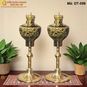 Đèn chưng bàn thờ vẽ tay hàng nghệ nhân làng gốm mã DT-059