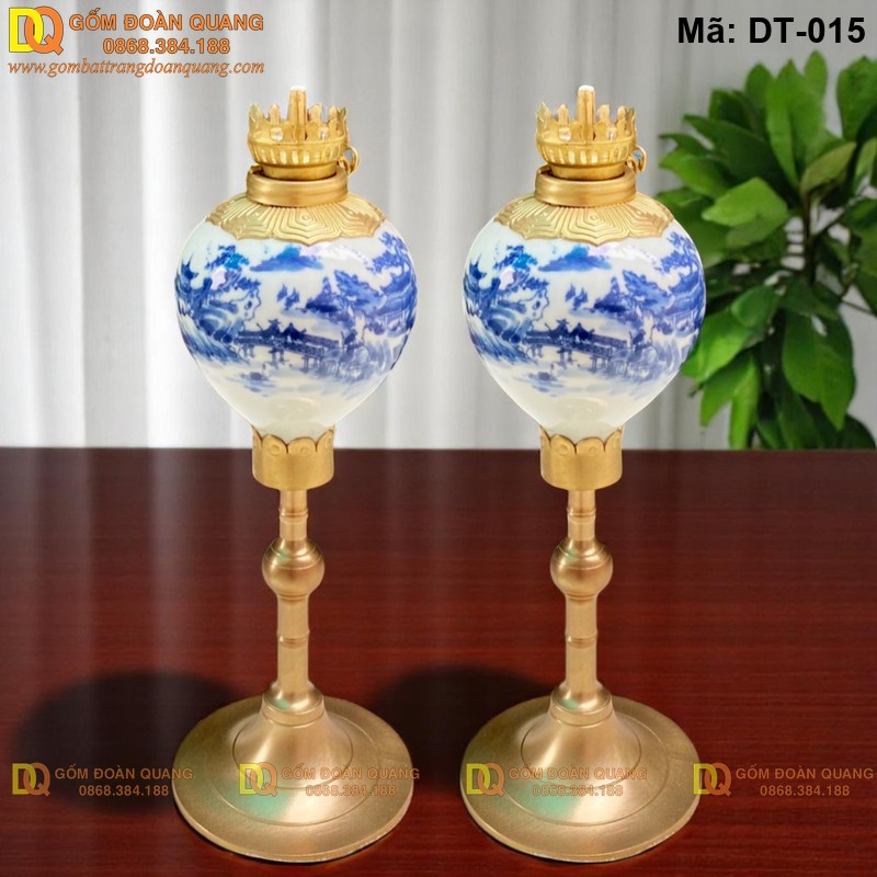 Đèn dầu Bát Tràng đẹp giá rẻ mã DT-015 Đèn dầu Bát Tràng đẹp giá rẻ mã DT-015