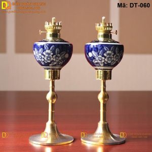 Đèn dầu chân đồng kiểu cổ mã DT-060