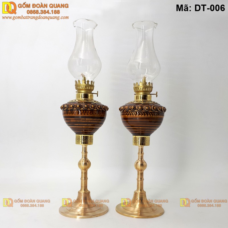 Ảnh chi tiết đèn dầu DT-006 – Thiết kế sắc sảo, men mịn và đường nét thanh thoát