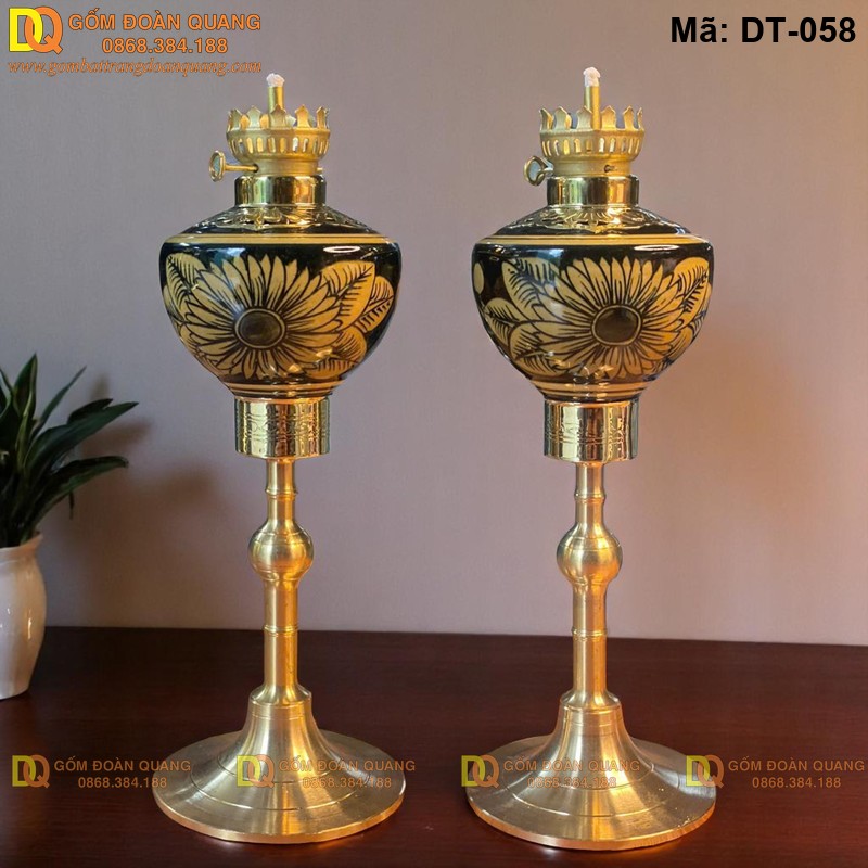 Đèn thắp bàn thờ bằng dầu truyền thống mã DT-058