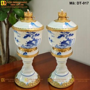 Đèn thờ cúng bằng sứ thắp dầu mã DT-017