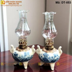 Đèn thờ cúng dáng 3 chân men rạn mã DT-053
