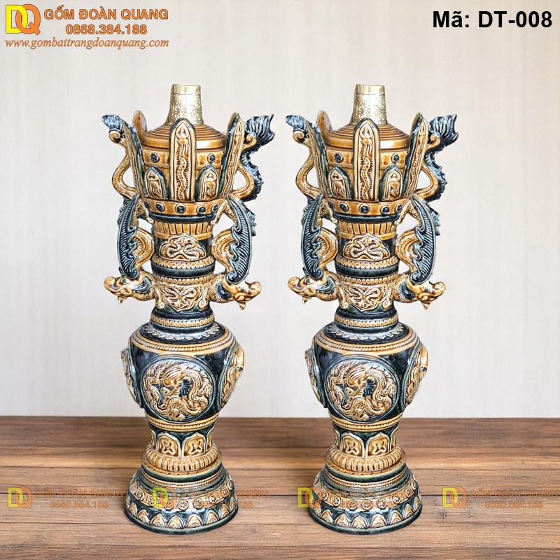 Đèn thờ Gốm Bát Tràng Đoàn Quang - Nơi bán đèn dầu DT-008