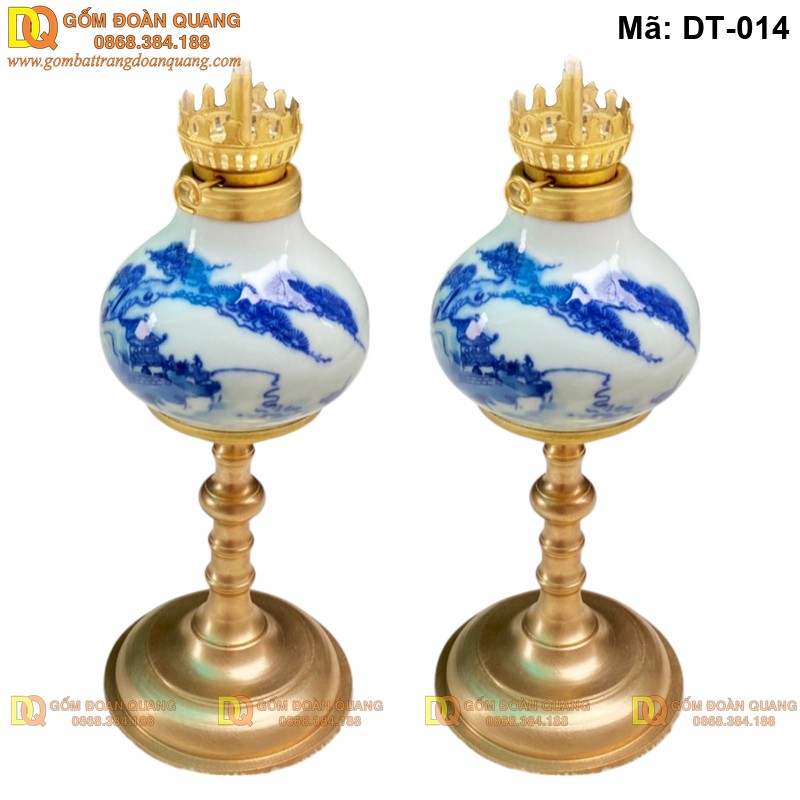 Đèn thờ men lam truyền thống Bát Tràng mã DT-014 Đèn thờ men lam truyền thống Bát Tràng mã DT-014