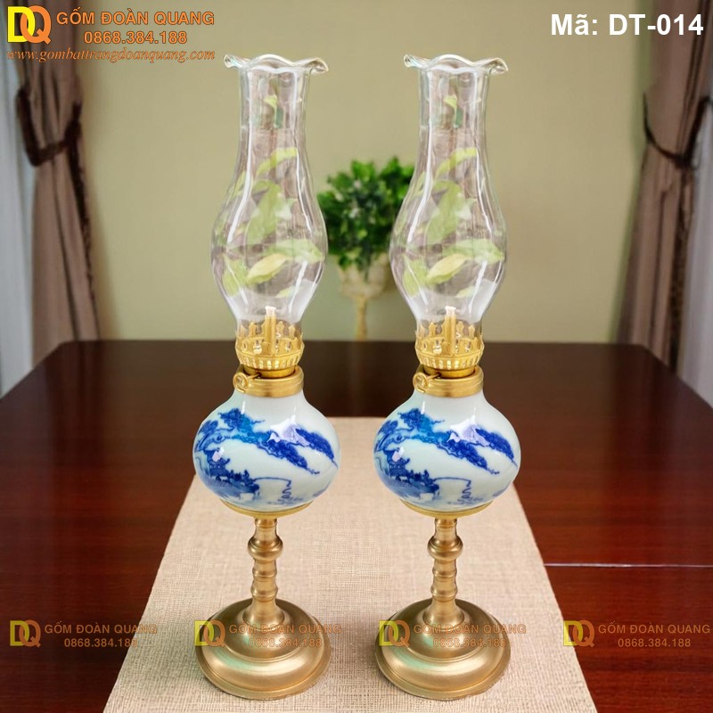 Đèn thờ gốm sứ Bát Tràng chân đồng mã DT-014 - Ảnh 3 Đèn thờ gốm sứ Bát Tràng chân đồng mã DT-014 - Ảnh 3