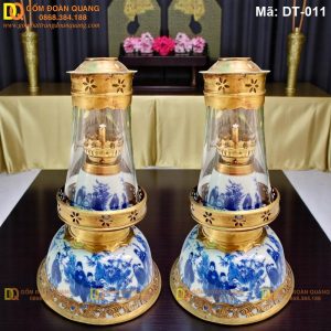 Đèn trang trí bàn thờ cao cấp bọc đồng mã DT-011