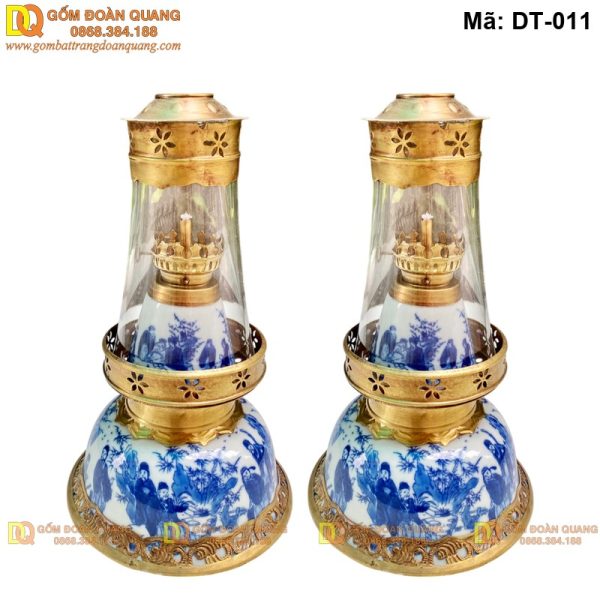 Đèn trang trí bàn thờ cao cấp bọc đồng mã DT-011 - Ảnh 2