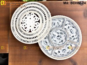 Hộp đựng mứt tết gốm sứ mã BDHM-24