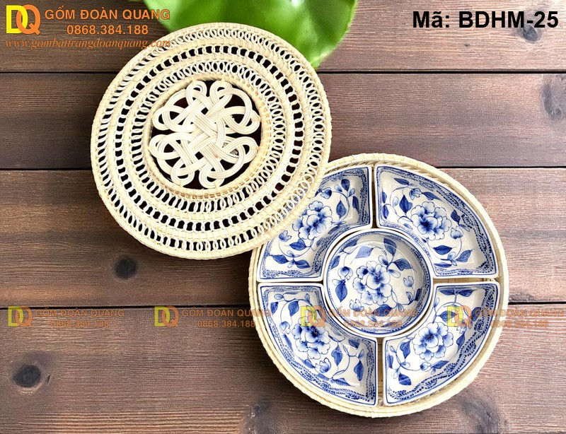 Hộp đựng mứt tròn 6 món mã BDHM-25
