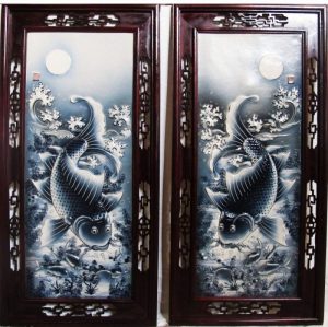 Tranh Lý Ngư Vọng Nguyệt Bát Tràng