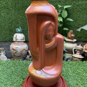 Bình hoa gốm mẫu tượng đất đỏ cô gái