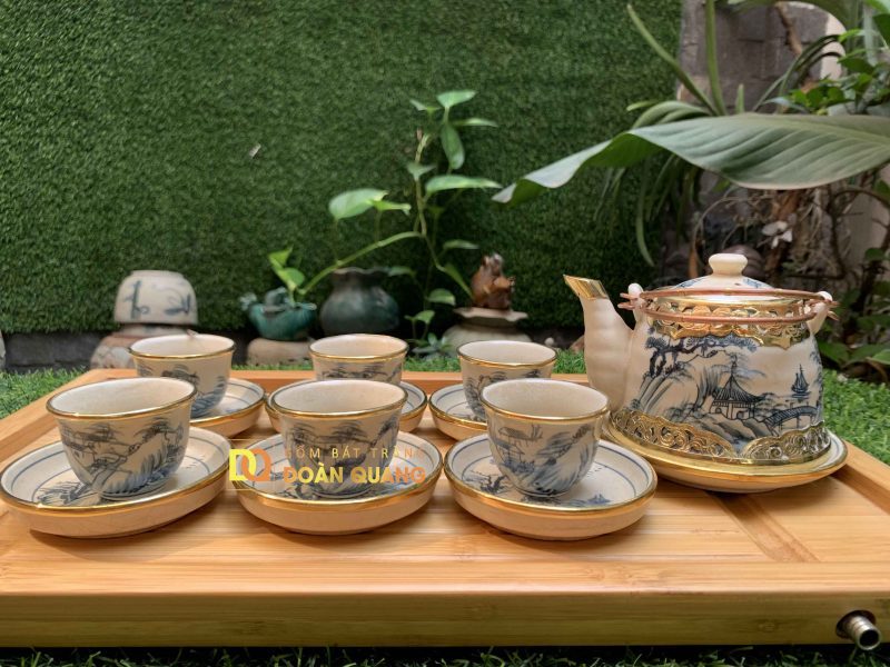 Bộ ấm chén men rạn giả vuốt