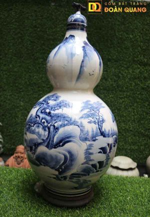 Bình Hồ Lô Đựng Rượu Vẽ Sơn Thủy