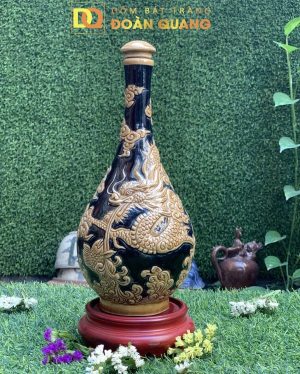 Bình rượu men hoàng thổ bát tràng