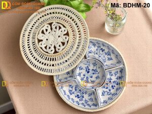 Khay đựng mứt gốm Bát Tràng mã BDHM-20