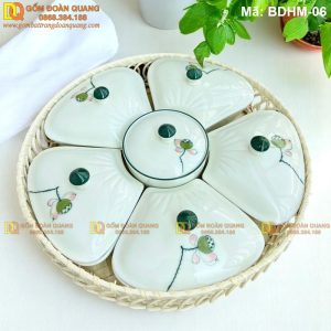 Khay đựng mứt tết bằng sứ cao cấp mã BDHM-06