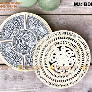Khay mứt sứ cao cấp Bát Tràng mã BDHM-14