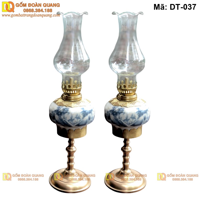 Mẫu đèn thờ bằng sứ Bát Tràng cho bàn thờ tổ tiên mã DT-037 - Ảnh 2