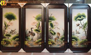 Tranh Sứ Phú Quý Trường Thọ màu