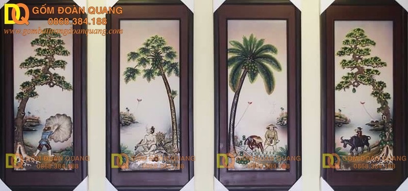 Tranh tứ quý gốm sứ Bát Tràng, Việt Nam