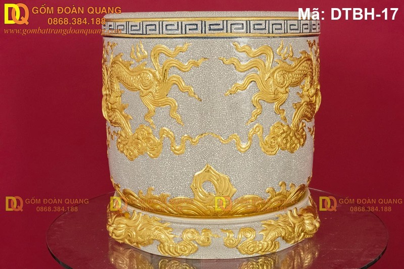 Bát hương dát vàng sang trọng mã DTBH-17 - Ảnh 2