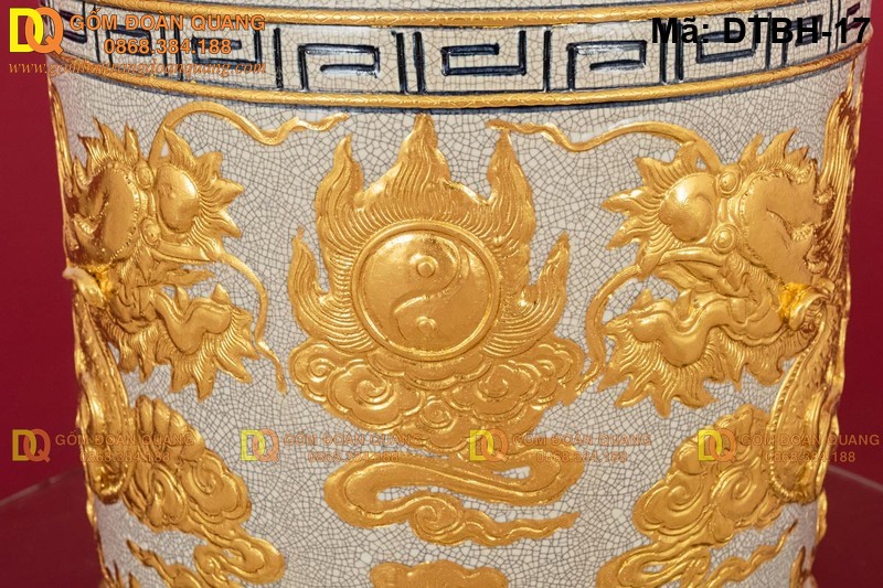 Bát hương dát vàng sang trọng mã DTBH-17 - Ảnh 3