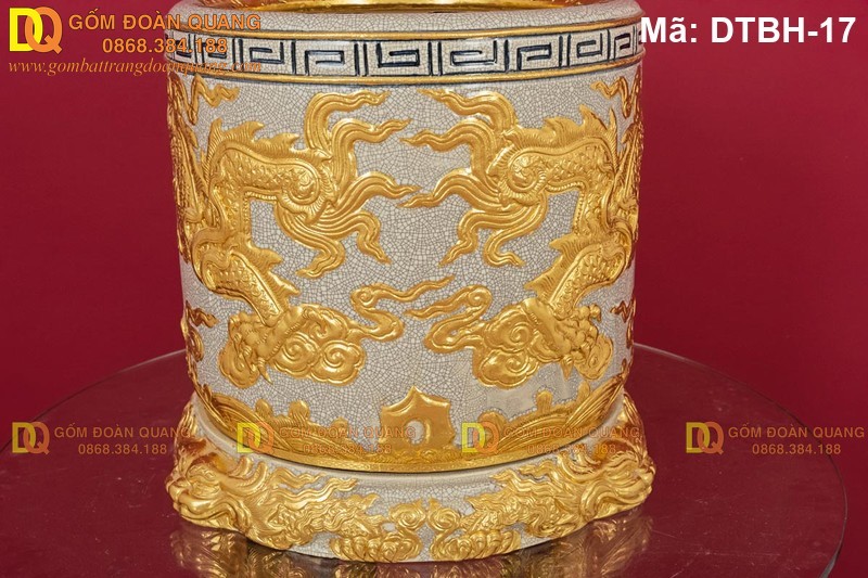Bát hương dát vàng sang trọng mã DTBH-17 - Ảnh 4