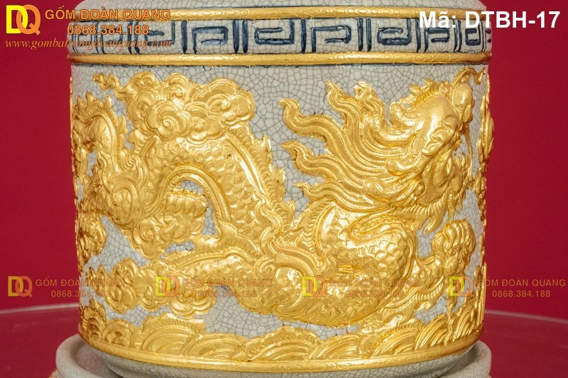 Bát hương dát vàng sang trọng mã DTBH-17 - Ảnh 5
