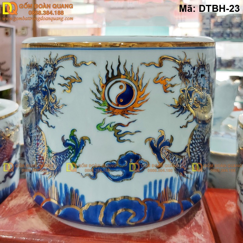 Bát hương đẹp vẽ vàng 24k đẳng cấp mã DTBH-23