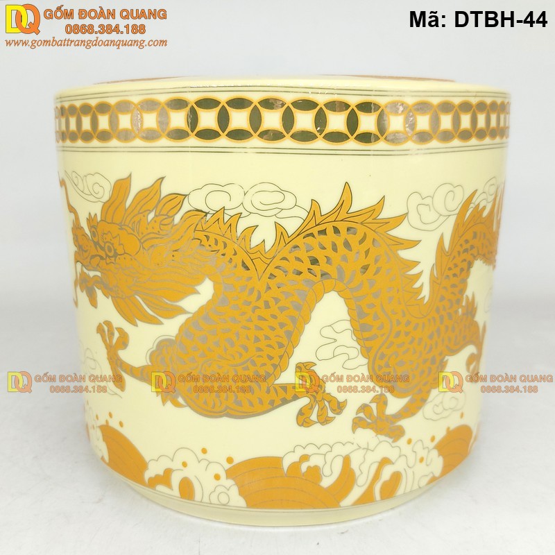 Bát hương giá rẻ màu vàng kem ánh kim mã DTBH-44 - Ảnh 2
