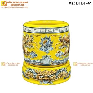 Bát hương màu vàng gốm sứ Bát Tràng mã DTBH-41