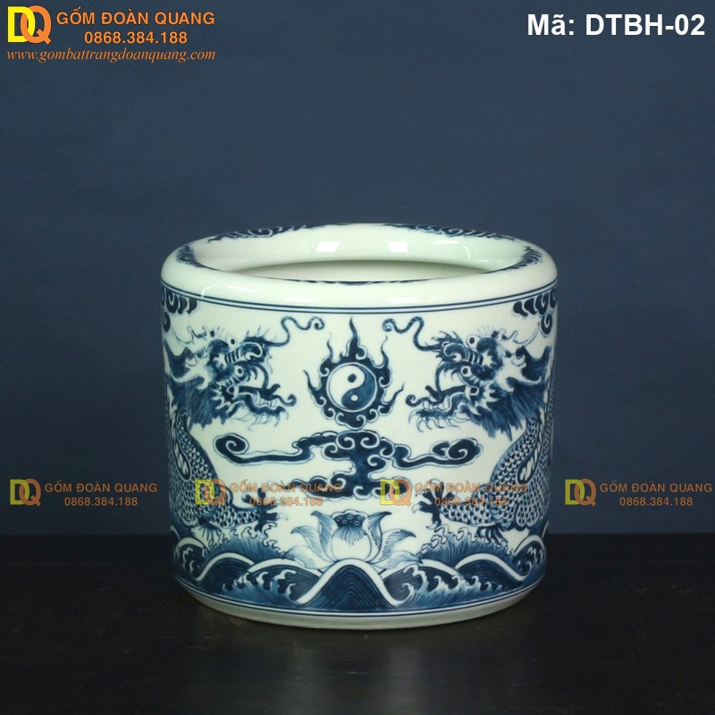 Bát hương men lam cổ truyền họa tiết Rồng Bát hương men lam cổ truyền họa tiết Rồng