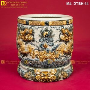 Bát hương sứ Bát Tràng mã DTBH-14