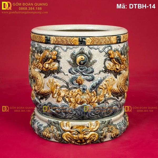 Bát hương sứ Bát Tràng mã DTBH-14