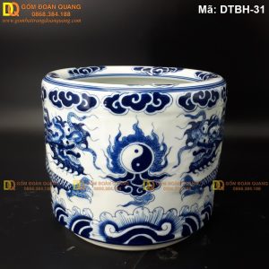 Bát nhang cắm hương đẹp men lam nổi mã DTBH-31